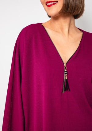 Serafina Collection One Size Tunic and Trouser Co-Ord, Purple