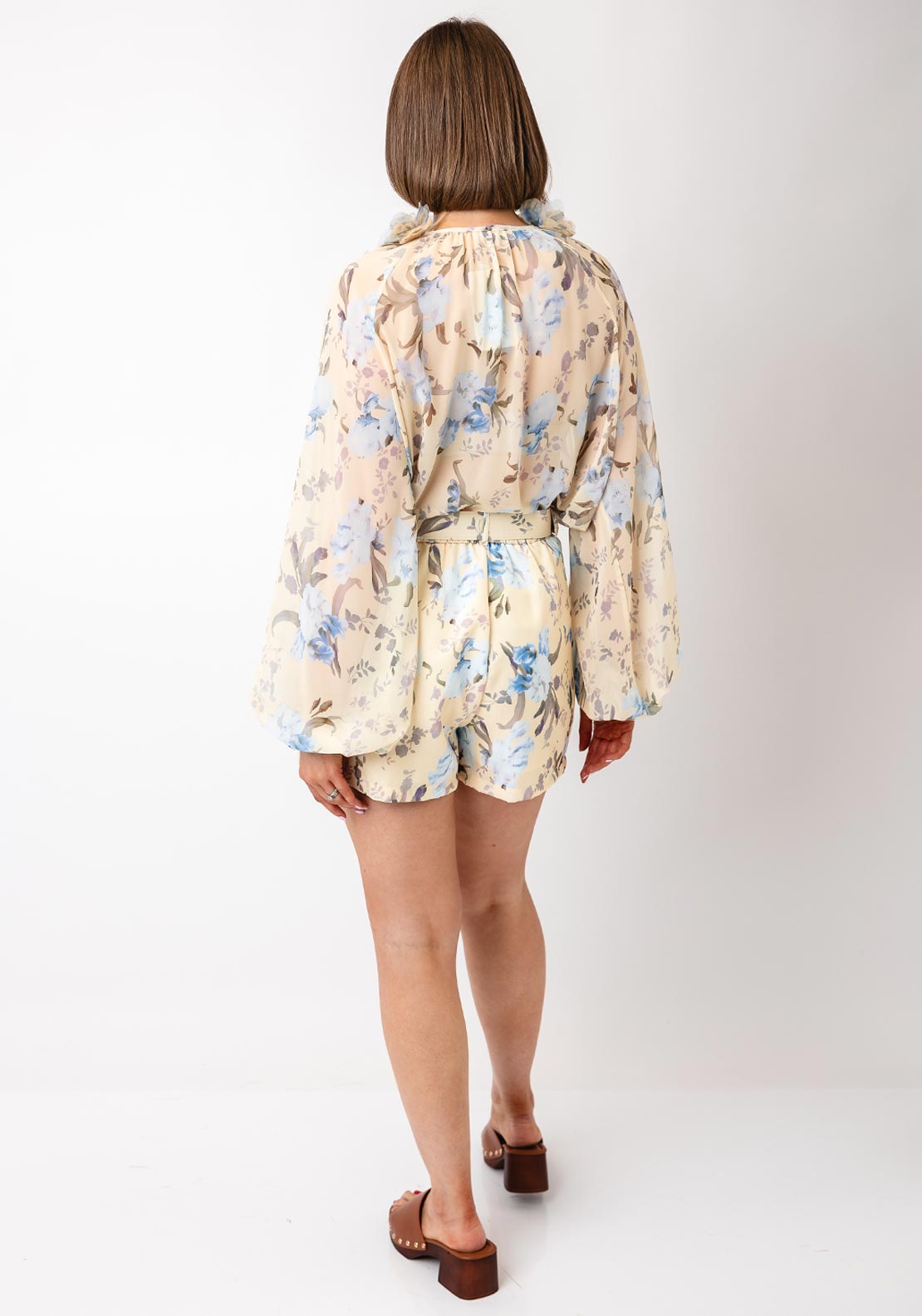 Serafina Collection Floral Blouse and Shorts Co-Ord, Yellow