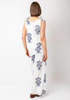 Serafina Collection Floral Embroidered Top and Trouser Co-Ord, White and Blue