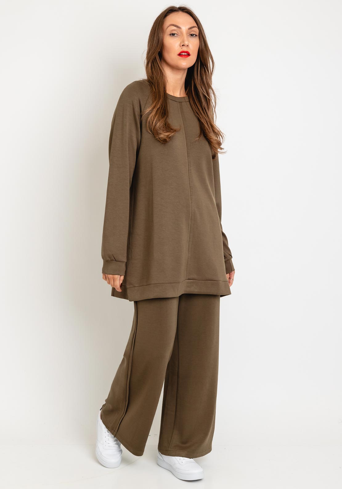 Serafina Collection Casual Two-Piece, Khaki