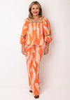 Serafina Collection Floral Top and Trousers Co-Ord, Orange