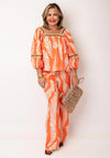 Serafina Collection Floral Top and Trousers Co-Ord, Orange
