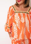 Serafina Collection Floral Top and Trousers Co-Ord, Orange