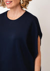 Serafina Collection Asymmetric Top and Trouser Co-Ord, Navy
