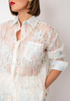 Serafina Collection Lace Floral Blouse and Shorts Co-Ord, Cream Multi