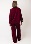 Serafina Collection One-Size Leopard Print Graphic Sweatshirt and Jogger Co-Ord, Wine