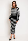 Serafina Collection One Size Striped Knitted Two Piece, Black