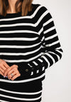 Serafina Collection One Size Striped Knitted Two Piece, Black