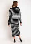Serafina Collection One Size Striped Knitted Two Piece, Black