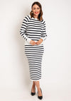 Serafina Collection One Size Striped Knitted Two Piece, White