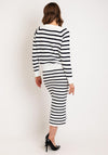 Serafina Collection One Size Striped Knitted Two Piece, White