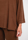 Serafina Collection One Size Sweater and Trouser Set, Brown
