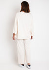 Serafina Collection One Size Sweater and Trouser Set, Cream