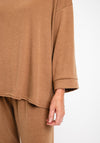 Serafina Collection One Size Sweater and Trouser Set, Taupe