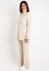 Serafina Collection Knit Sweater & Wide Leg Trouser Set, Cream