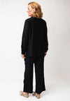 Serafina Collection Embroidered Detail Shirt and Trousers Set, Black
