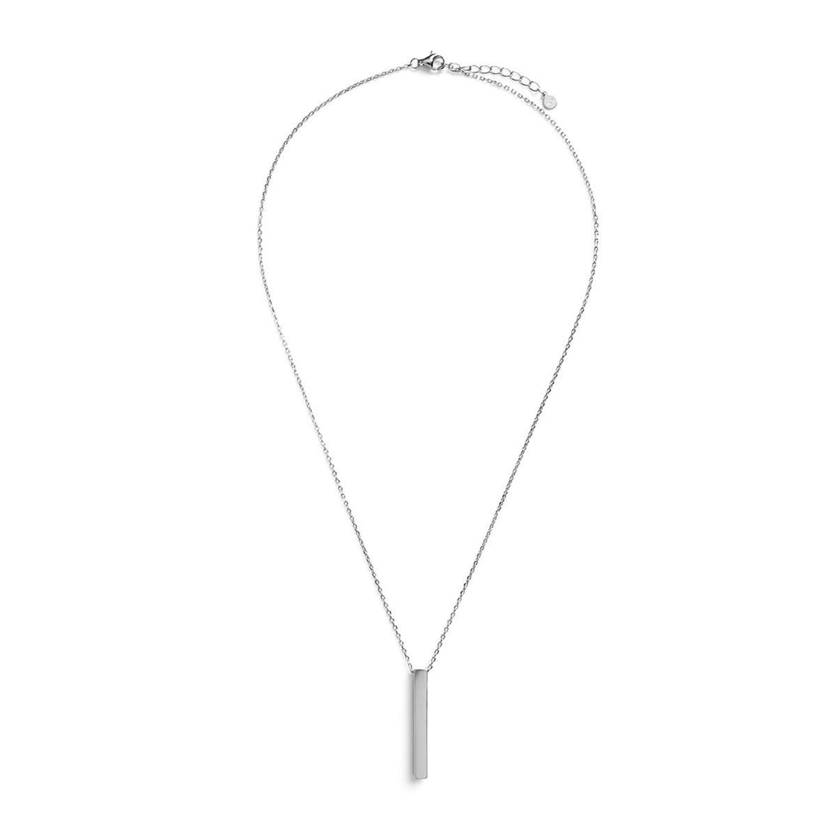 Jewellery Bar Collection Vertical Bar Pendant Necklace, Silver