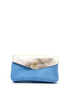 Serafina Collection Faux Leather Coin Wallet, Blue & Gold