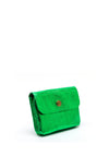 Serafina Collection Metallic Faux Leather Small Coin Wallet, Green Glitter