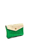 Serafina Collection Faux Leather Coin Wallet, Green & Gold
