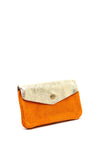 Serafina Collection Faux Leather Coin Wallet, Orange & Gold