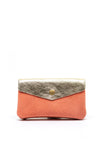 Serafina Collection Faux Leather Coin Wallet, Salmon & Gold