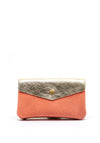 Serafina Collection Faux Leather Coin Wallet, Salmon & Gold