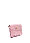 Serafina Collection Metallic Faux Leather Small Coin Wallet, Pale Pink Glitter