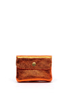 Serafina Collection Metallic Faux Leather Small Coin Wallet, Rust Glitter