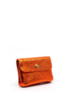 Serafina Collection Metallic Faux Leather Small Coin Wallet, Rust Glitter