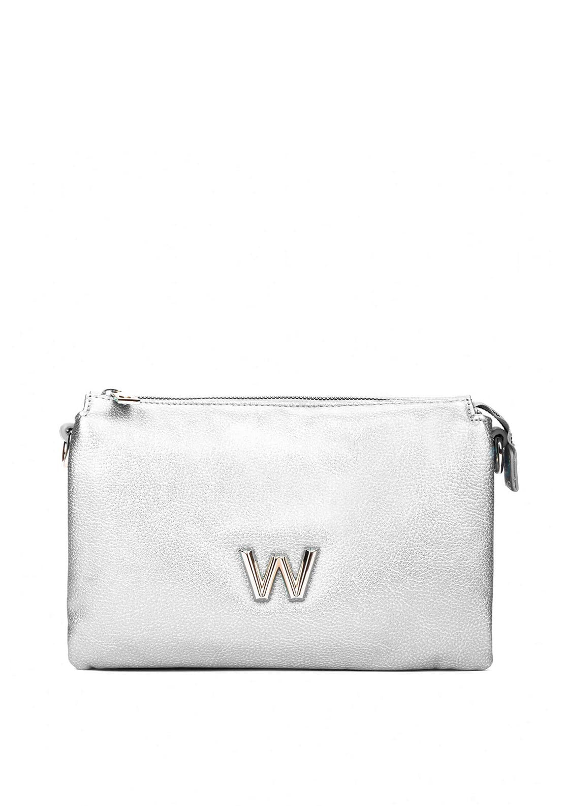 Wonders Drop Metallic Crossbody Bag, Silver