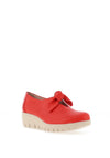 Wonders Leather Slip On Patent Bow Detail Shoes, Red & Cream