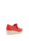 Wonders Leather Slip On Patent Bow Detail Shoes, Red & Cream