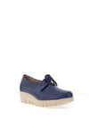 Wonders Leather Slip On Patent Bow Detail Shoes, Navy & Cream