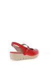 Wonders Sauvag Smooth Leather Slip On Wedge Shoes, Red