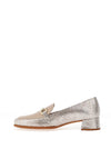 Wonders Maya Leather Leopard Printed Loafer, Silver