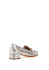 Wonders Maya Leather Leopard Printed Loafer, Silver