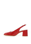 Wonders Patent Leather Square Toe Heeled Shoes, Red