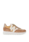 Wonders Fly Colour Block Suede Trainers, Natural Multi