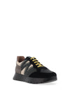 Wonders Fly Colour Block Suede Trainers, Black & Yellow