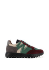 Wonders Fly Colour Block Suede Trainers, Wine & Green