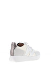 Wonders Oslo Metallic Colour Block Wedge Trainers, Grey and White
