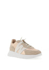 Wonders Leather Wedge Metallic Trainers, Beige