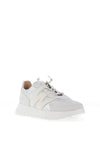 Wonders Oslo Leather Wedge Metallic Trainers, Silver