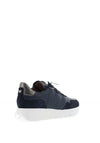 Wonders Supra Pebbled Leather Platform Trainers, Night