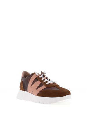 Wonders Racer Colour Block Wedge Trainers, Brown