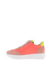 Wonders Racer Colour Block Wedge Trainers, Pink and Lime Green
