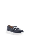 Wonders Aura Metallic Platform Loafers, Navy