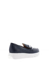 Wonders Aura Metallic Platform Loafers, Navy