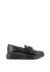 Wonder Odisei Distresses Patent Leather Platform Loafers, Black